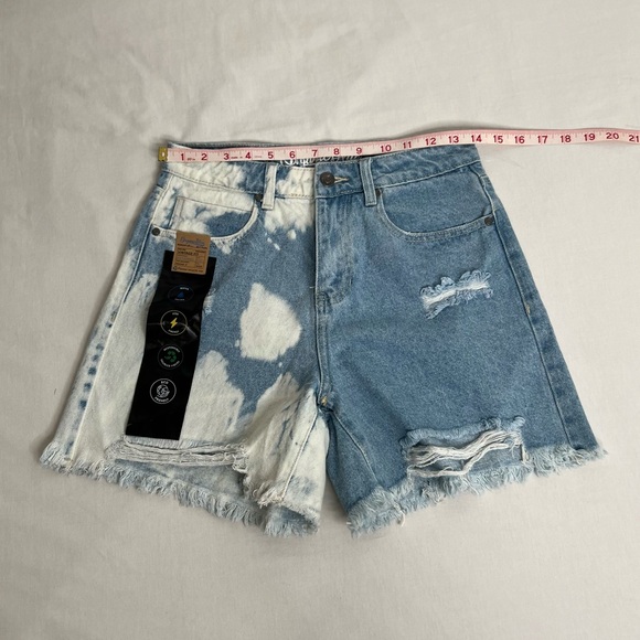 Organic Blue Jean Shorts Women’s Size 5 Cut Off Distressed Pockets Denim Cotton - Picture 8 of 10